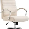 CLP Fauteuil De Bureau Ergonomique Valais XL en Similicuir I Chaise De Bureau Réglable en Hauteur Pivotante I Assise Rembourrée I Accoudoirs I, Couleur:crème
