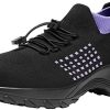 DYKHMILY Chaussure de Securite Femmes Legere Coussin d'air Chaussures de Travail Embout Acier Respirant Confort Slip-on Basket de Securite