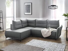 Lisa Design - Arya - canapé d'angle Convertible - avec Coffre - 5 Places - Style Contemporain - Gauche