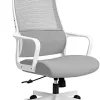 MELOKEA Chaise Bureau Rose Chaise de Bureau Ergonomique avec Support Lombaire et Appui-tête réglable, Chaise en Maille Respirante, Coussin d'assise réglable en Hauteur 10 cm, 150 kg Gris