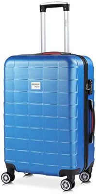 Monzana - Valise Rigide Exopack Bleu Taille L 4 Roues 360° Poignée télescopique Serrure TSA Plastique ABS