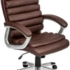 TecTake Chaise de Bureau Fauteuil de Direction Hauteur réglable | TecTake Chaise de Bureau Fauteuil de Direction Hauteur réglable | Design ondulé | diverses Couleurs au Choix (Marron | no. 402150)