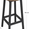 Lot de 2 Tabourets de Bar avec Cadre en Acier, Montage Facile