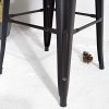Lot de 4 chaises de Bar, grands tabourets style industriel avec petit Dossier en métal Noir