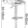 Lot de 2 Tabouret de Bar en Similicuir, Hauteur réglable