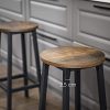 Lot de 2 Tabourets de Bar avec Cadre en Acier, Montage Facile