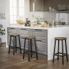 Lot de 2 Tabourets de Bar avec Cadre en Acier, Montage Facile