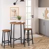 Lot de 2 Tabourets de Bar avec Cadre en Acier, Montage Facile