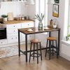 Lot de 2 Tabourets de Bar avec Cadre en Acier, Montage Facile