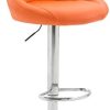 Tabouret de Bar LAZIO en Similicuir - Chaise de Comptoir Rembourrée Hauteur Réglable - Tabouret Haut de Style Industriel - Tabouret de Café, Couleur:orange