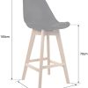 Lot de 2 tabourets de Bar avec Coussin Style scandinave, pieds en hêtre