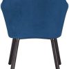 2 X Chaises de Salle à Manger Bleu Assise en Velours