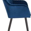 2 X Chaises de Salle à Manger Bleu Assise en Velours