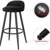 Lot de 2 Tabourets de bar velours et métal