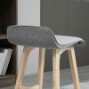 HOMCOM Lot de 2 tabourets de Bar gris Style scandinave
