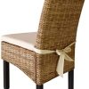 vidaXL 6X Chaise Salle à Manger Rotin Kubu Bois de Manguier Chaise de Cuisine