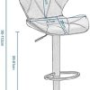 Lot de 2 Tabouret de Bar réglable en Hauteur en Similicuir