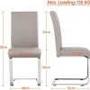 Chaise de Salle à Manger Lot de 2 Siège Rembourré en Simili Cuir