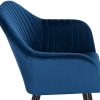 2 X Chaises de Salle à Manger Bleu Assise en Velours