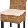 vidaXL 6X Chaise Salle à Manger Rotin Kubu Bois de Manguier Chaise de Cuisine