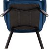 2 X Chaises de Salle à Manger Bleu Assise en Velours