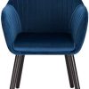 2 X Chaises de Salle à Manger Bleu Assise en Velours
