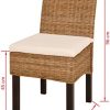 vidaXL 6X Chaise Salle à Manger Rotin Kubu Bois de Manguier Chaise de Cuisine