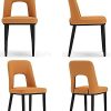 Lot de 6 Chaises Salle Manger, Similicuir Pieds Acier Au Carbone