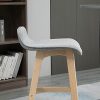 HOMCOM Lot de 2 tabourets de Bar gris Style scandinave