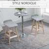 HOMCOM Lot de 2 tabourets de Bar gris Style scandinave