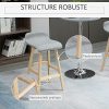 HOMCOM Lot de 2 tabourets de Bar gris Style scandinave