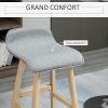 HOMCOM Lot de 2 tabourets de Bar gris Style scandinave