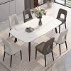 Lot de 6 Chaises Salle Manger, Similicuir Pieds Acier Au Carbone