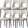 MZLaly Lot de 6 Chaises Salle Manger, Similicuir Pieds Acier Au Carbone, Chaises D'appoint Loisirs Pour Chaises Bureau Salon Salle Manger Chambre Coucher (Color : White)