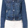 Morgan Veste Droite Boutonnée en Jean Vpom Femme