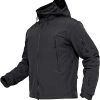 TACVASEN Veste Imperméable pour Homme Veste Polaire Softshell Veste Militaire TACVASEN Veste Imperméable pour Homme Veste Polaire Softshell Veste Militaire avec Capot Escamotable
