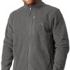Veste en Polaire pour Homme, Fermeture Éclair, Col Montant, Poche Veste en Polaire pour Homme, Fermeture Éclair, Col Montant, Poche Zippée, Ourlet Élastique, Respirante, Gilet Polaire Chaud et Doux pour l'Hiver, Idéal Randonnée et Marche, Noir, Marine, Gris, Vert