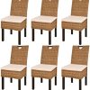 vidaXL 6X Chaise Salle à Manger Rotin Kubu Bois de Manguier Chaise de Cuisine