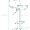 Tabourets de Bar Cuisine Design réglables - Lot de 2 chaises de Bar réglables (Blanc)