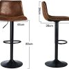 Lots de 2 tabourets de bar pivotants marron, réglables
