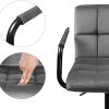 Lot de 2 tabourets de bar velours, hauteur réglable, pivotante avec accoudoirs, dossier et repose-pieds