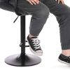Lot de 2 tabourets de bar velours, hauteur réglable, pivotante avec accoudoirs, dossier et repose-pieds