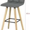 Lot de 2 Tabourets de Bar Cuisine avec Dossier et Repose-Pieds Haute qualité