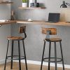 Tabouret de bar VASAGLE, Lot de 2, cadre en acier style Industriel