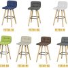 Lot de 2 Tabourets de Bar Cuisine avec Dossier et Repose-Pieds Haute qualité