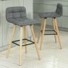 Lot de 2 Tabourets de Bar Cuisine avec Dossier et Repose-Pieds Haute qualité