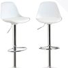 KAYELLES tabourets de Bar Cuisine Design SIG - Lot de 2 chaises de Bar réglable (Blanc)
