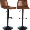 Pivotant Tabouret Bar lot 2 Réglable Tabouret de Bar Marron Tabouret Bar Cuisine Industriel Chaises de Bar de Petit déjeuner avec Dossier Rétro Tabouret Bar Rotatif (C)