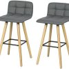 SoBuy® FST50-HGx2 Lot de 2 Tabourets de Bar Cuisine avec Dossier et Repose-Pieds Haute qualité