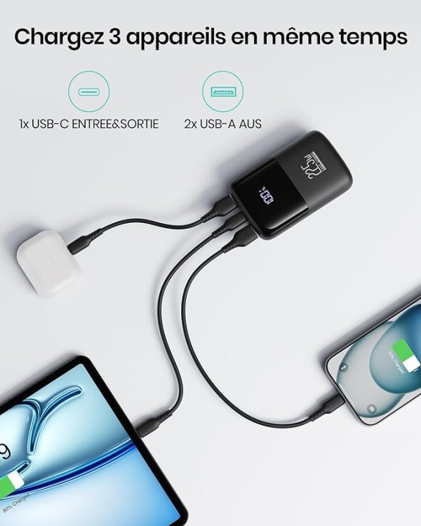 INIU Batterie Externe, Mini 10000mAh 22.5 W Power Bank 3
